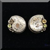 J082. Sterling silver The Dreamers fossil earrings with semi-precious stones. - $85 
